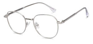 Silver Round Full Rim Unisex Eyeglasses by Vincent Chase-204440