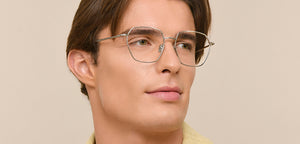 Silver Geometric Full Rim Unisex Eyeglasses by Le Petit Lunetier-216920