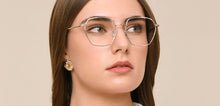 Load image into Gallery viewer, Silver Geometric Full Rim Unisex Eyeglasses by Le Petit Lunetier-216920