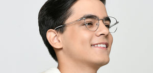Silver Geometric Full Rim Kids Eyeglasses by Hooper-223264