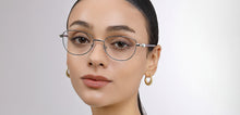 Load image into Gallery viewer, Silver Cat Eye Full Rim Women Eyeglasses by John Jacobs-225396
