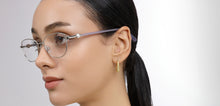 Load image into Gallery viewer, Silver Cat Eye Full Rim Women Eyeglasses by John Jacobs-225396