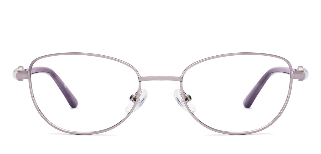 Silver Cat Eye Full Rim Women Eyeglasses by John Jacobs-225396