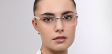 Load image into Gallery viewer, Silver Rectangle Rimless Unisex Eyeglasses by John Jacobs-225402