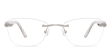 Load image into Gallery viewer, Silver Rectangle Rimless Unisex Eyeglasses by John Jacobs-225402