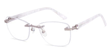Load image into Gallery viewer, Silver Rectangle Rimless Unisex Eyeglasses by John Jacobs-225402