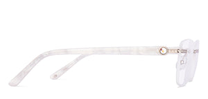 Silver Rectangle Rimless Unisex Eyeglasses by John Jacobs-225402