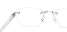 Load image into Gallery viewer, Silver Rectangle Rimless Unisex Eyeglasses by John Jacobs-225402