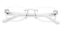 Load image into Gallery viewer, Silver Rectangle Rimless Unisex Eyeglasses by John Jacobs-225402