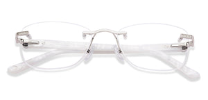 Silver Rectangle Rimless Unisex Eyeglasses by John Jacobs-225402