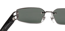 Load image into Gallery viewer, Gunmetal Rectangle Rimless Unisex Sunglasses by Lenskart-232725
