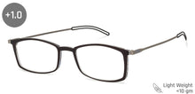 Load image into Gallery viewer, Black Rectangle Full Rim Unisex Eyeglasses by ThinOptics-134517