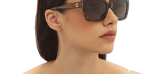 Load image into Gallery viewer, Tortoise Rectangle Full Rim Unisex Sunglasses by John Jacobs-216887