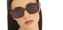 Load image into Gallery viewer, Tortoise Rectangle Full Rim Unisex Sunglasses by John Jacobs-216888