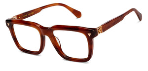 Tortoise Rectangle Full Rim Unisex Eyeglasses by John Jacobs-215741