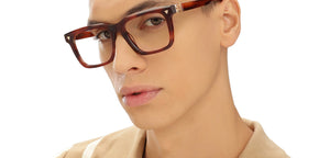 Tortoise Rectangle Full Rim Unisex Eyeglasses by John Jacobs-215741