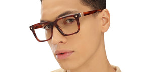 Tortoise Rectangle Full Rim Unisex Eyeglasses by John Jacobs-225085