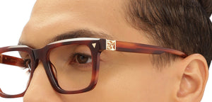Tortoise Rectangle Full Rim Unisex Eyeglasses by John Jacobs-215741