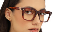 Load image into Gallery viewer, Tortoise Rectangle Full Rim Unisex Eyeglasses by John Jacobs-215741