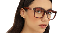 Load image into Gallery viewer, Tortoise Rectangle Full Rim Unisex Eyeglasses by John Jacobs-225014