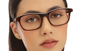 Load image into Gallery viewer, Tortoise Rectangle Full Rim Unisex Eyeglasses by John Jacobs-215748