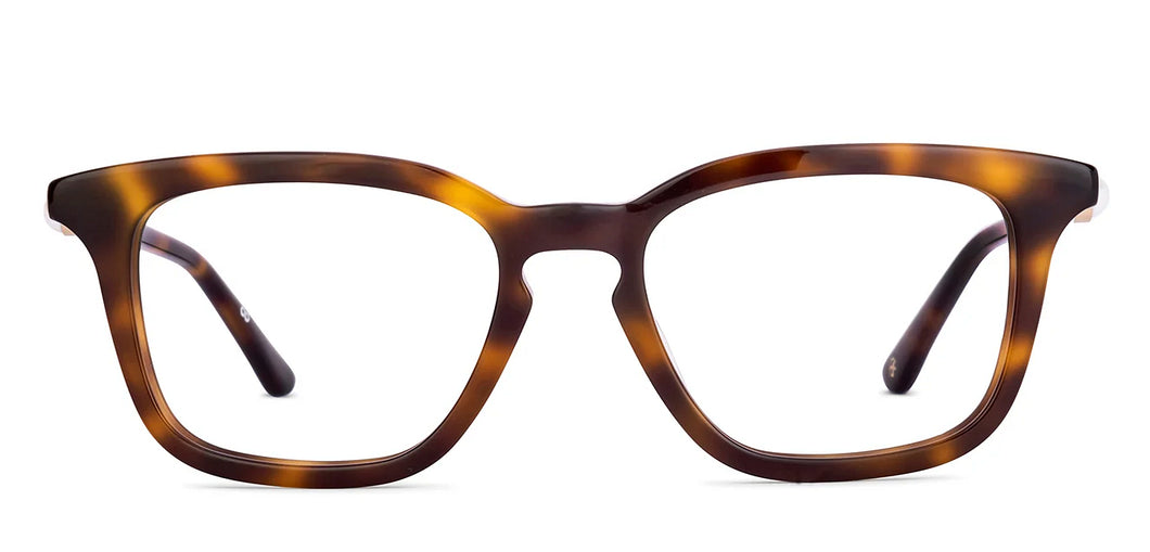 Tortoise Rectangle Full Rim Unisex Eyeglasses by John Jacobs-225398