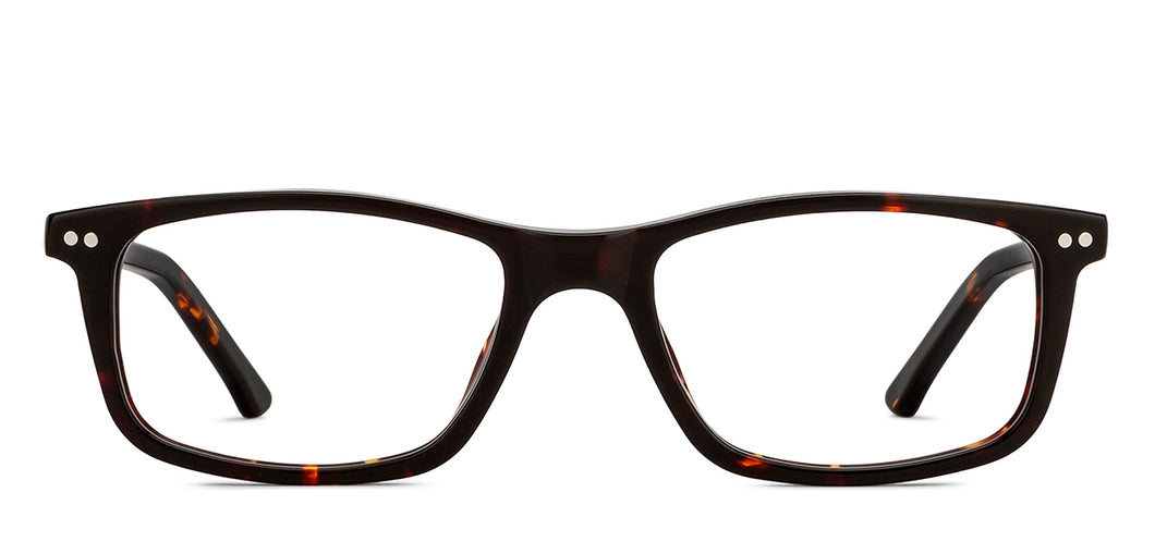 Tortoise Rectangle Full Rim Unisex Eyeglasses by Vincent Chase-210272