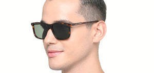 Tortoise Rectangle Full Rim Unisex Sunglasses by John Jacobs-220526