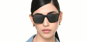 Tortoise Rectangle Full Rim Unisex Sunglasses by John Jacobs-220526