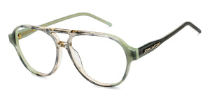 Grey Aviator Full Rim Unisex Eyeglasses by John Jacobs-215749