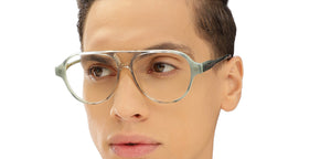 Grey Aviator Full Rim Unisex Eyeglasses by John Jacobs-215749