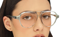 Grey Aviator Full Rim Unisex Eyeglasses by John Jacobs-215749