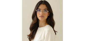 Gold Square Rimless Women Eyeglasses by Lenskart-232208