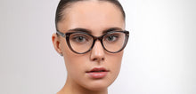 Load image into Gallery viewer, Transparent Black Cat Eye Full Rim Women Eyeglasses by John Jacobs-225394