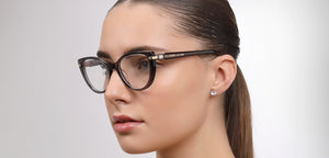 Transparent Black Cat Eye Full Rim Women Eyeglasses by John Jacobs-225394