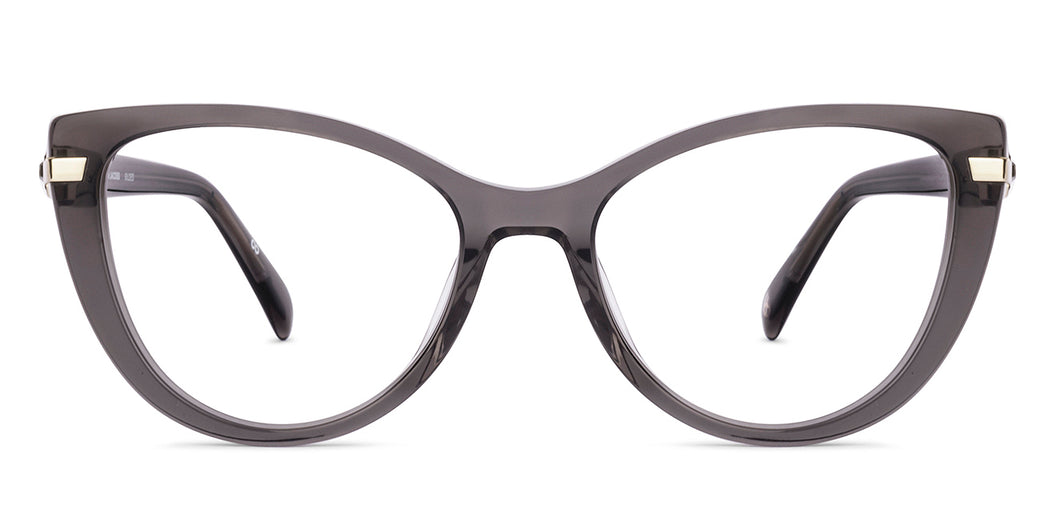 Transparent Black Cat Eye Full Rim Women Eyeglasses by John Jacobs-225394