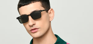 Transparent Black Rectangle Full Rim Unisex Eyeglasses by Lenskart Air-222489