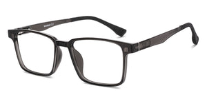 Transparent Black Rectangle Full Rim Unisex Eyeglasses by Lenskart Air-222489