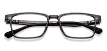 Load image into Gallery viewer, Transparent Black Rectangle Full Rim Unisex Eyeglasses by Lenskart Air-222489