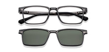 Load image into Gallery viewer, Transparent Black Rectangle Full Rim Unisex Eyeglasses by Lenskart Air-222489