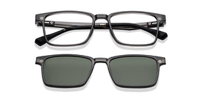 Transparent Black Rectangle Full Rim Unisex Eyeglasses by Lenskart Air-222489