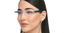 Load image into Gallery viewer, Transparent Rectangle Half Rim Unisex Eyeglasses by LENSKART BLU READERS-215722