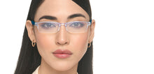 Load image into Gallery viewer, Transparent Rectangle Half Rim Unisex Eyeglasses by LENSKART BLU READERS-215722