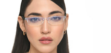 Load image into Gallery viewer, Transparent Rectangle Half Rim Unisex Eyeglasses by LENSKART BLU READERS-215722