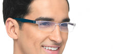 Load image into Gallery viewer, Transparent Rectangle Half Rim Unisex Eyeglasses by LENSKART BLU READERS-215722