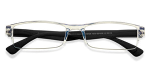 Transparent Rectangle Half Rim Unisex Eyeglasses by LENSKART BLU READERS-215728