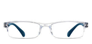 Transparent Rectangle Half Rim Unisex Eyeglasses by LENSKART BLU READERS-215722