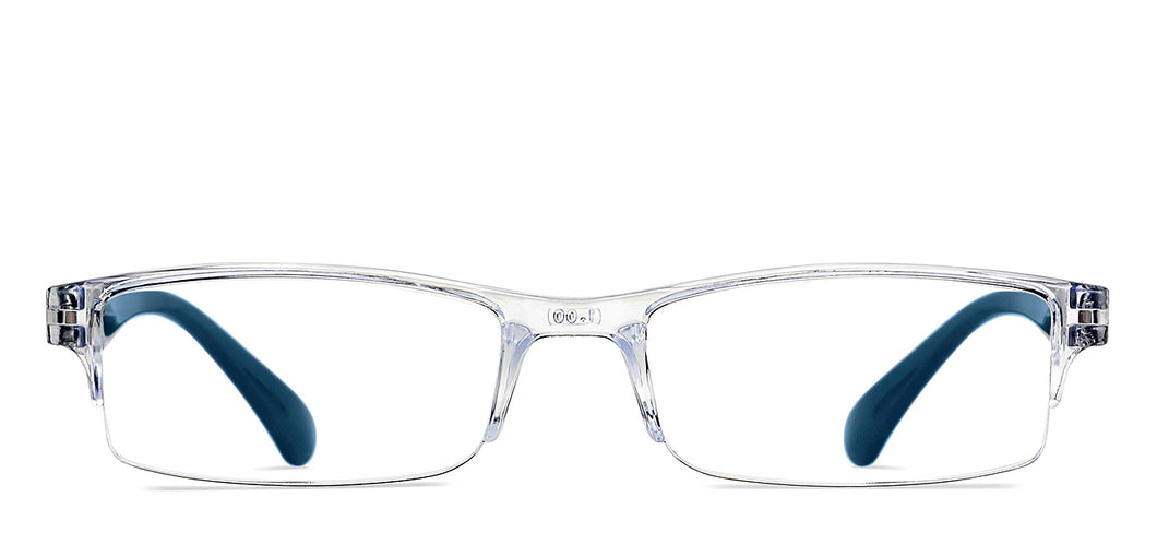 Transparent Rectangle Half Rim Unisex Eyeglasses by LENSKART BLU READERS-215722