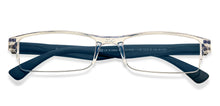 Load image into Gallery viewer, Transparent Rectangle Half Rim Unisex Eyeglasses by LENSKART BLU READERS-215722