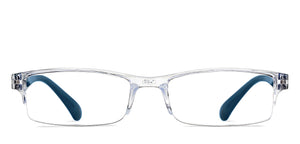 Transparent Rectangle Half Rim Unisex Eyeglasses by LENSKART BLU READERS-215723